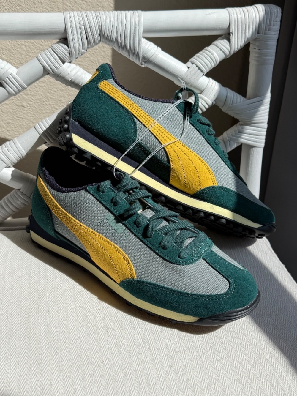 Puma Easy Rider Weathered Green Yellow Retro Sneakers Men's 8 Women 9.5 400397-0 - Picture 12 of 15